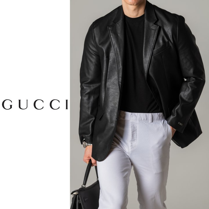 GUCCI 구찌 소프트 블레이저  가죽 자켓