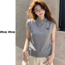 MIUMIU 미우미우 언발카라 니트 베스트 4COLOR