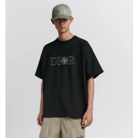 DIOR 디올 X 스톤아일랜드 자수 로고 반팔 티셔츠