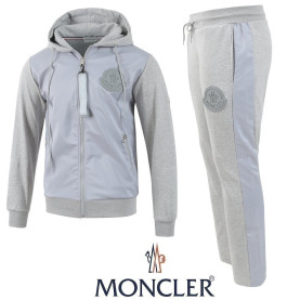 MONCLER 몽클레어 그레이 빅로고 우븐 후드집업 셋업