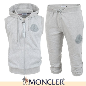 MONCLER 몽클레어 빅로고 민소매 후드집업 & 7부 셋업