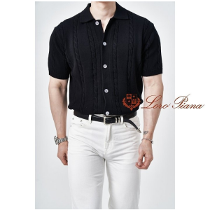 LOROPIANA 로로피아나 꽈배기 가디건 니트반팔 3COLOR