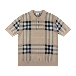 BURBERRY 버버리 6388 체크 자카드 폴로 니트 반팔