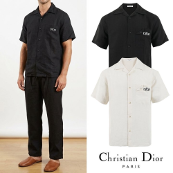 DIOR 디올 레터링 클립 자수 린넨 셋업