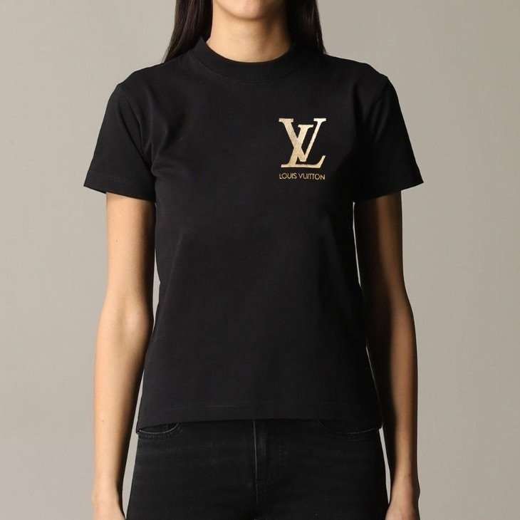 LOUIS VUITTON 루이비통 골드 호일 커플 반팔티